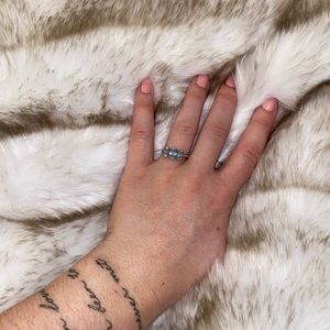 Aquamarine and Sterling Silver Ring Size 6